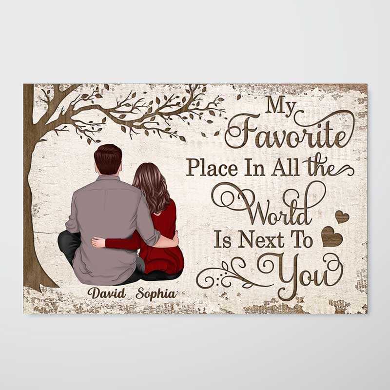 Poster My Favorite Place Couple Valentine‘s Day Gift Personalized Poster