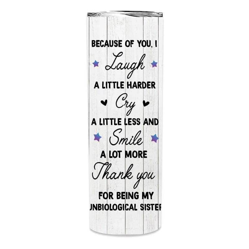 Skinny Tumbler To My Bestie Front View Personalized Skinny Tumbler 20oz