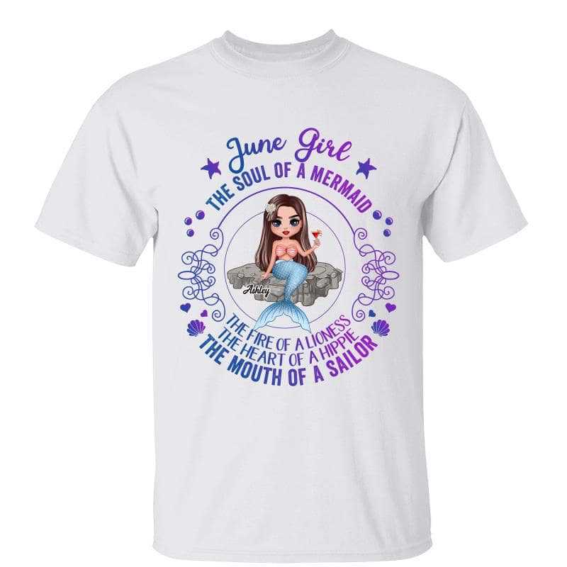 T-Shirt Birthday Gift Mermaid Doll Personalized Shirt Classic Tee / White Classic Tee / S
