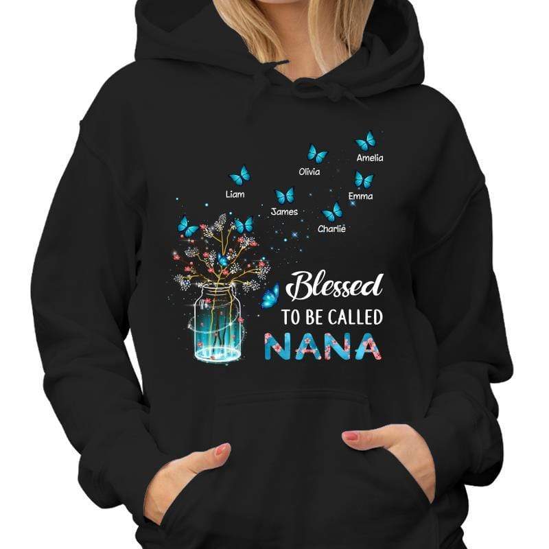 T-Shirt Blessed To Be Called Grandma Butterfly Personalized Shirt