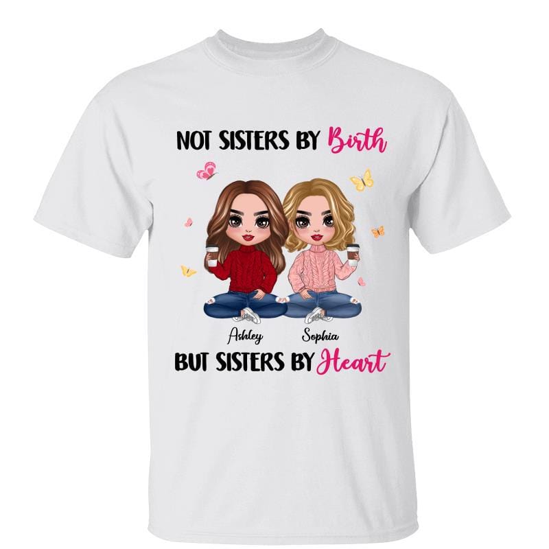 T-Shirt Butterflies Doll Besties Sisters By Heart Personalized Shirt Classic Tee / White Classic Tee / S