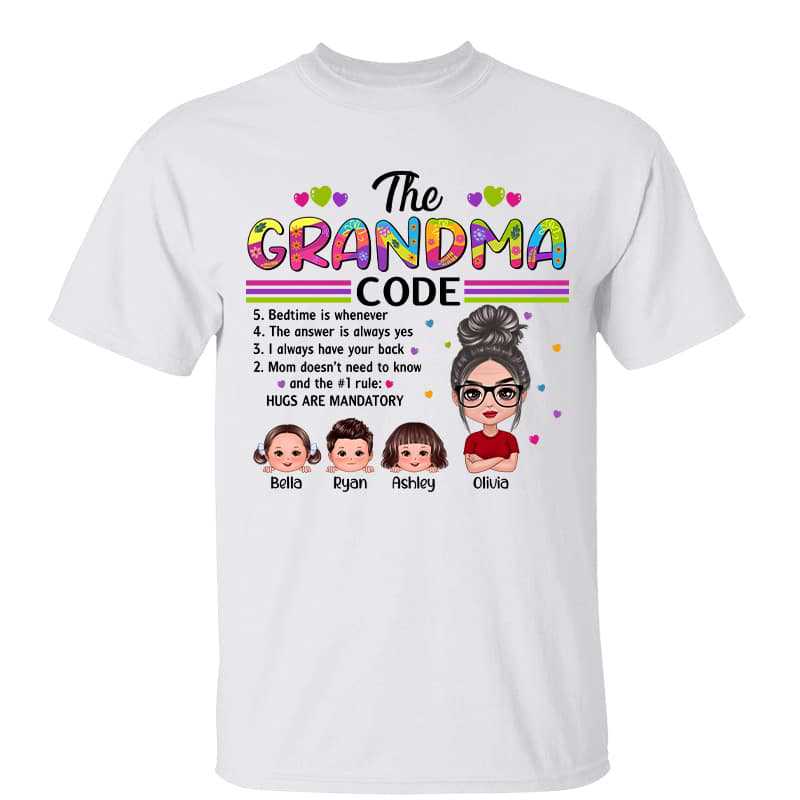 T-Shirt Grandma Code Doll Kids Personalized Shirt Classic Tee / White Classic Tee / S