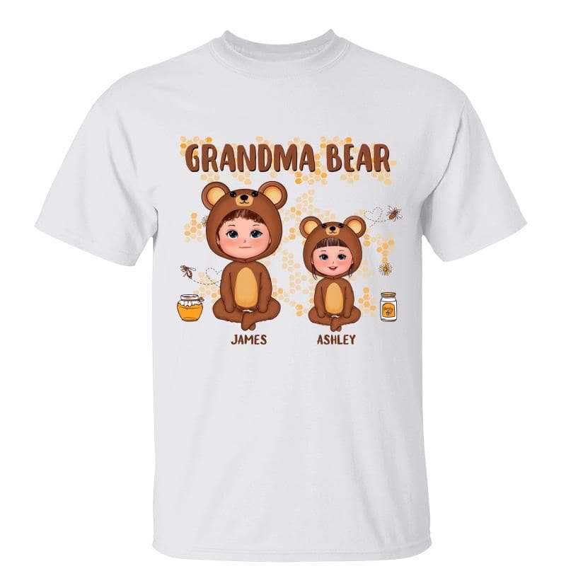 T-Shirt Grandma Mom Auntie Bear Doll Kids Personalized Shirt Classic Tee / White Classic Tee / S