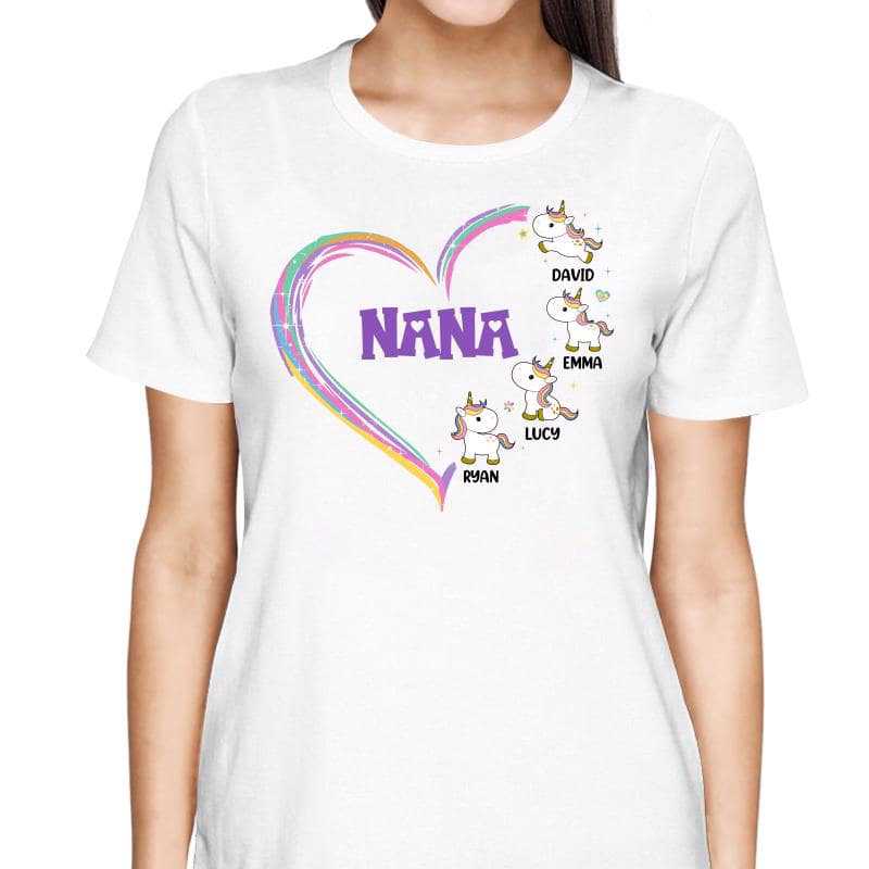 T-Shirt Grandmacorn Grandma Mom Heart Cute Unicorn Personalized Shirt