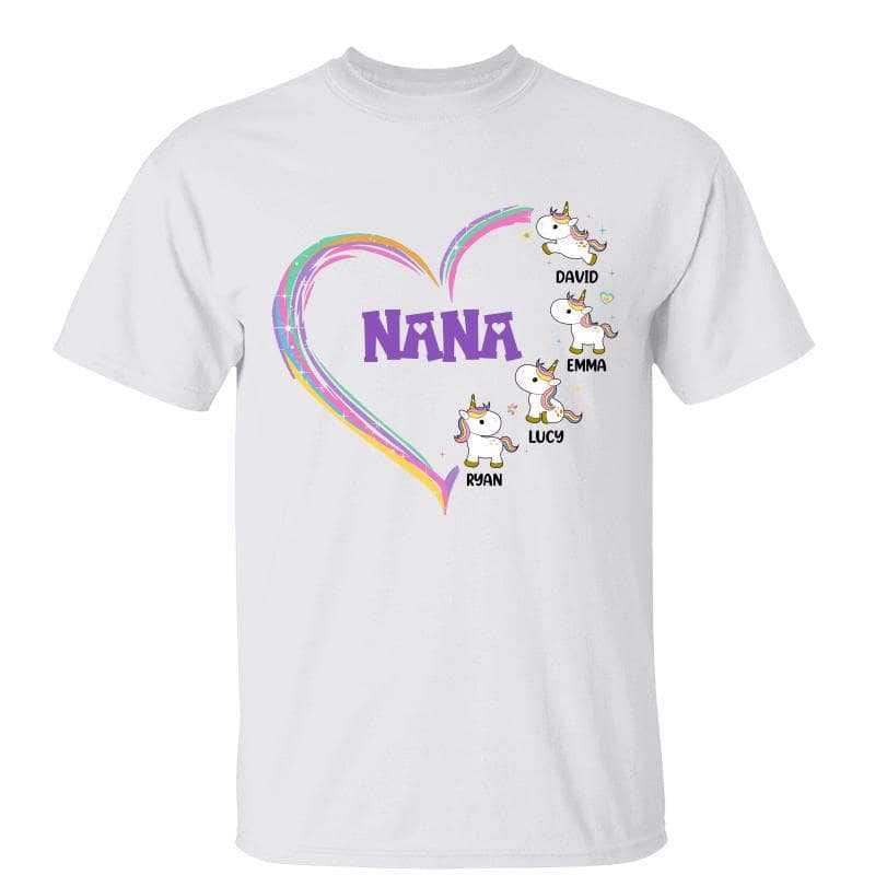 T-Shirt Grandmacorn Grandma Mom Heart Cute Unicorn Personalized Shirt Classic Tee / White Classic Tee / S
