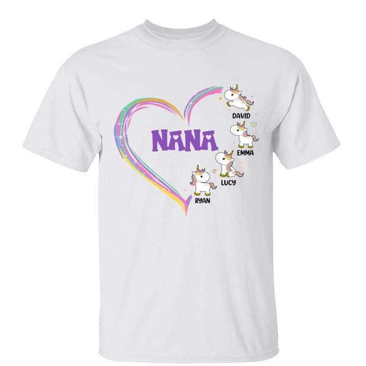 T-Shirt Grandmacorn Grandma Mom Heart Cute Unicorn Personalized Shirt Classic Tee / White Classic Tee / S