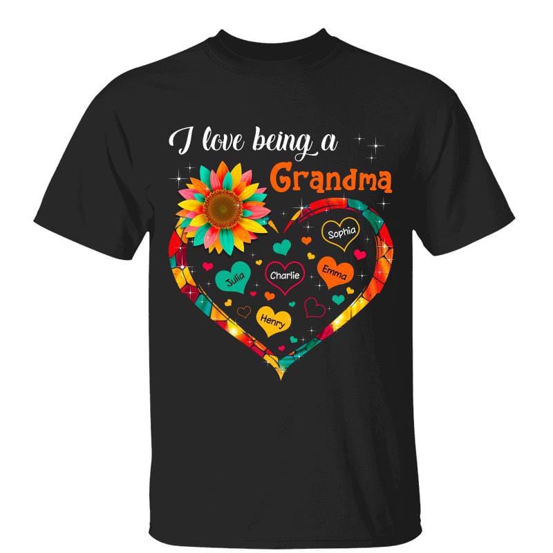 T-Shirt Hearts Inside Heart Mom Grandma Personalized Shirt Classic Tee / Black Classic Tee / S