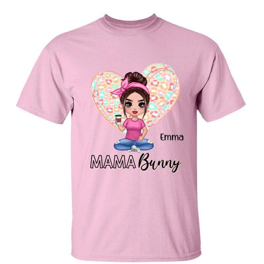 T-Shirt Mama Mini Bunny Easter Personalized Shirt Classic Tee / Light Pink Classic Tee / S