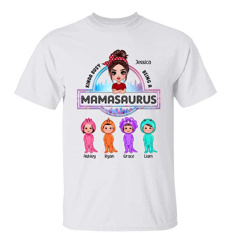 T-Shirt Mamasaurus Grandmasaurus Mother‘s Day Gift Personalized Shirt Classic Tee / White Classic Tee / S