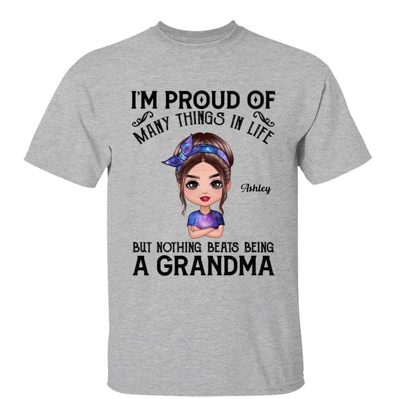 T-Shirt Nothing Beats Being A Grandma Doll Woman Personalized Shirt Classic Tee / Ash Classic Tee / S