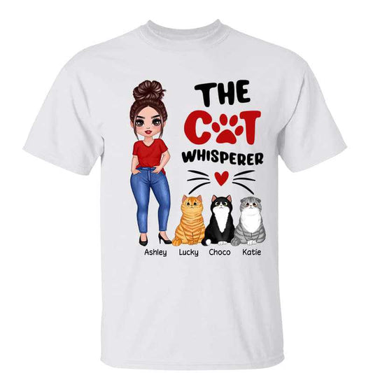 T-Shirt Posing Doll Woman The Cat Whisperer Personalized Shirt Classic Tee / White Classic Tee / S