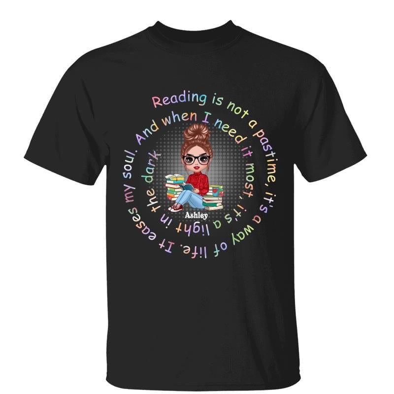 T-Shirt Reading It‘s a Way Of Life Doll Book Lover Bookworm Gift Personalized Shirt Classic Tee / Black Classic Tee / S