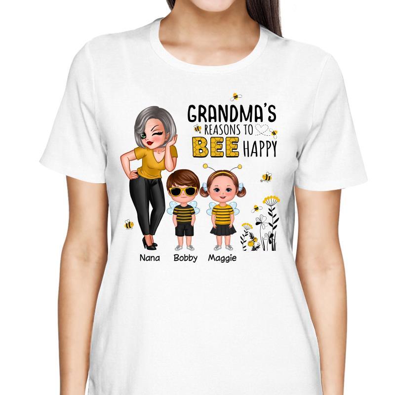 T-Shirt Reasons Bee Happy Sassy Woman & Doll Kid Personalized Shirt