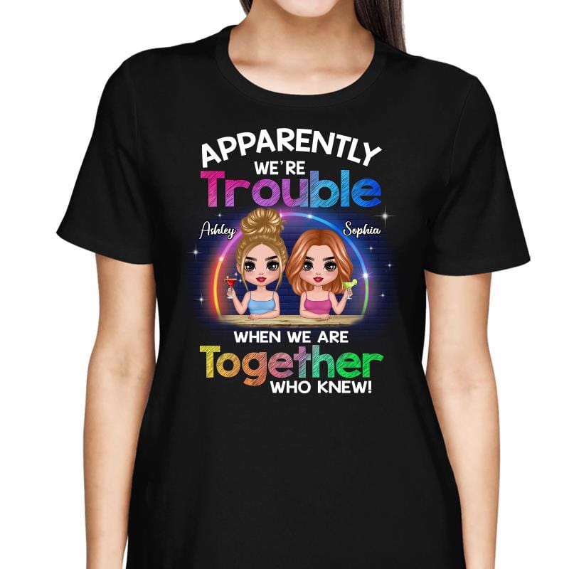 T-Shirt Summer Doll Besties Sisters Siblings Trouble Together Personalized Shirt
