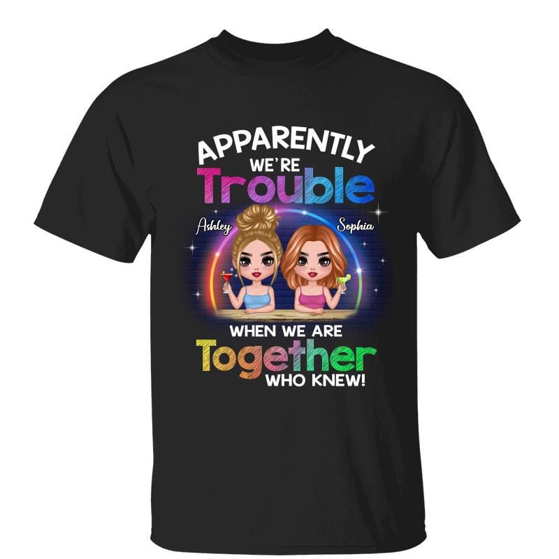 T-Shirt Summer Doll Besties Sisters Siblings Trouble Together Personalized Shirt Classic Tee / Black Classic Tee / S