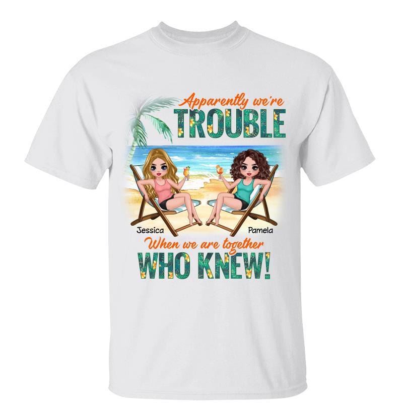 T-Shirt Trouble Together Summer Besties Personalized Shirt Classic Tee / White Classic Tee / S