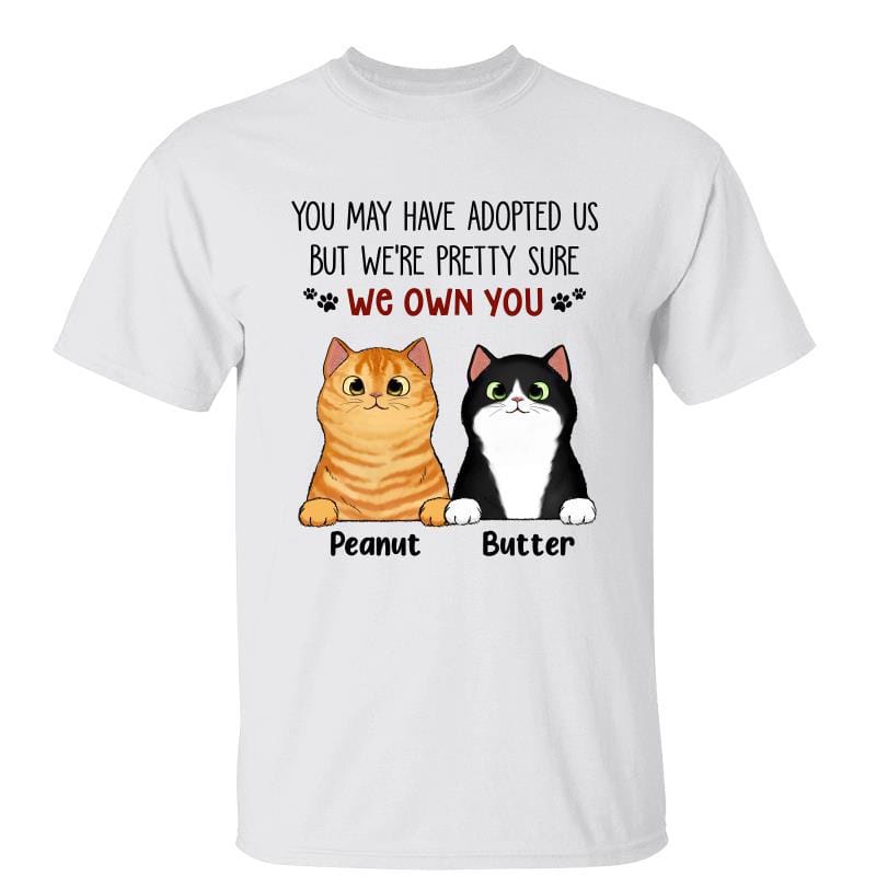 T-Shirt We Own You Funny Gift For Cat Lovers Personalized Shirt Classic Tee / Ash Classic Tee / S