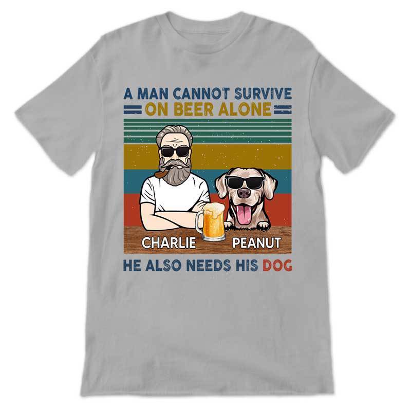 T-shirts A Man Beer Dogs Retro Personalized Shirt