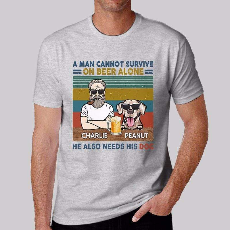 T-shirts A Man Beer Dogs Retro Personalized Shirt