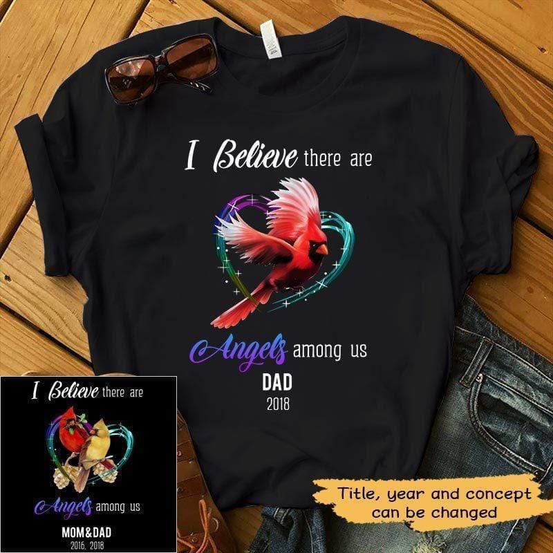 T-shirts Angels Among Us Cardinal Memorial Personalized Shirt Classic Tee / S / Black