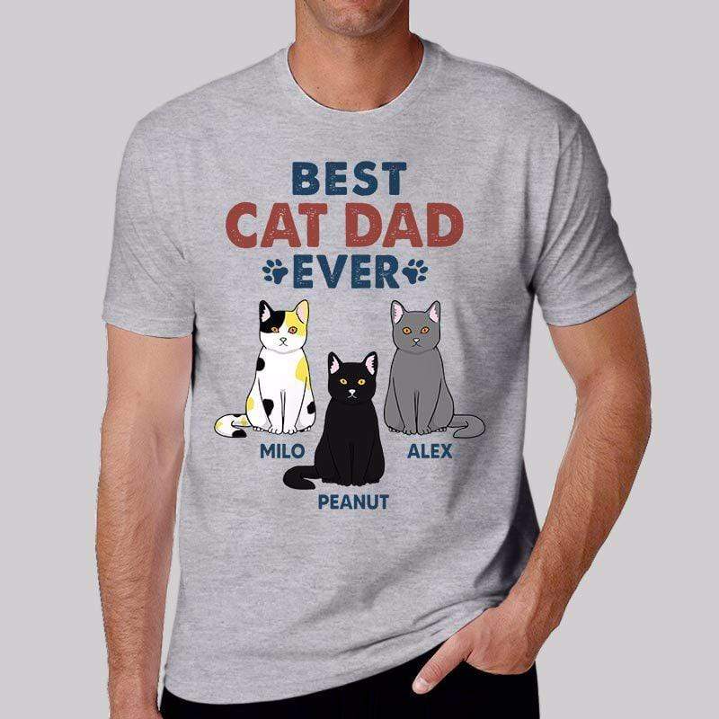 T-shirts Best Cat Dad Ever Just Ask Retro Cat Personalized Shirt