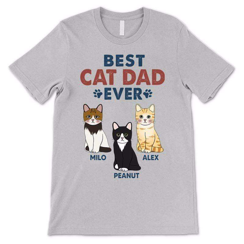 T-shirts Best Cat Dad Ever Sitting Cat Personalized Shirt
