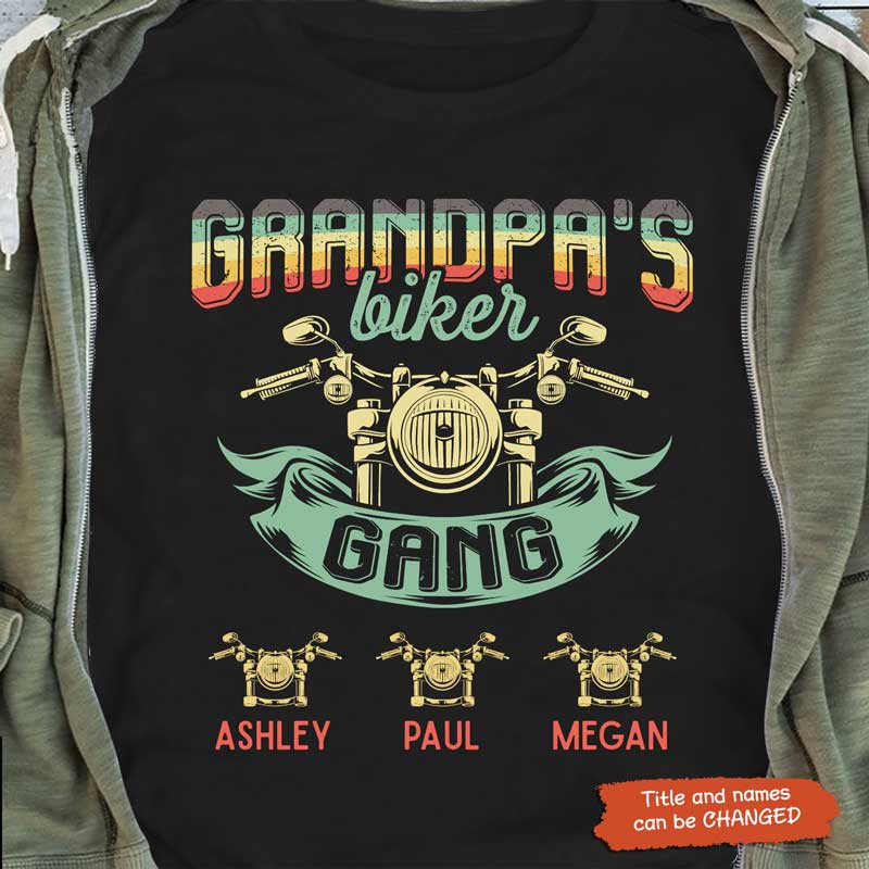T-shirts Biker Gang Father Day Personalized Shirt Classic Tee / S / Black