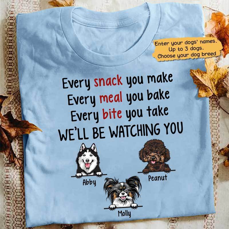 T-shirts Cute Dog Will Be Watching You Personalized Dog Shirt Classic Tee / S / Light Blue