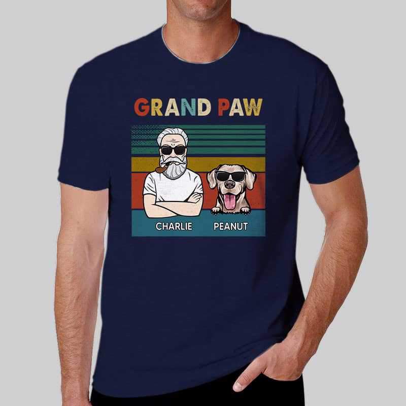 T-shirts Grandpaw Dog Old Man Personalized Shirt