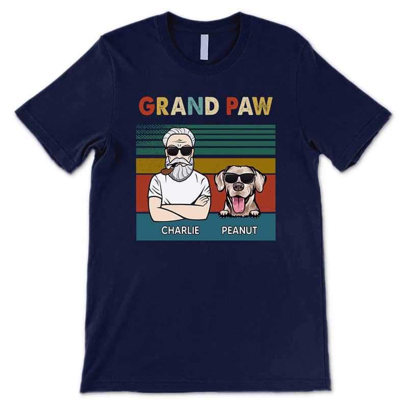 T-shirts Grandpaw Dog Old Man Personalized Shirt