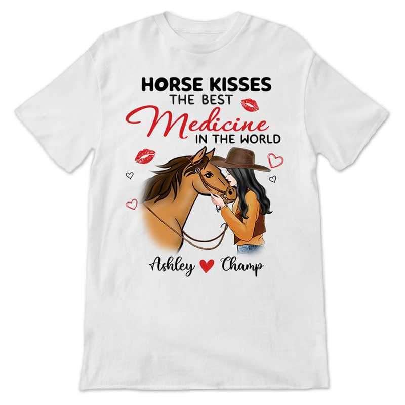 T-shirts Horse Kisses Best Medicine Personalized Shirt