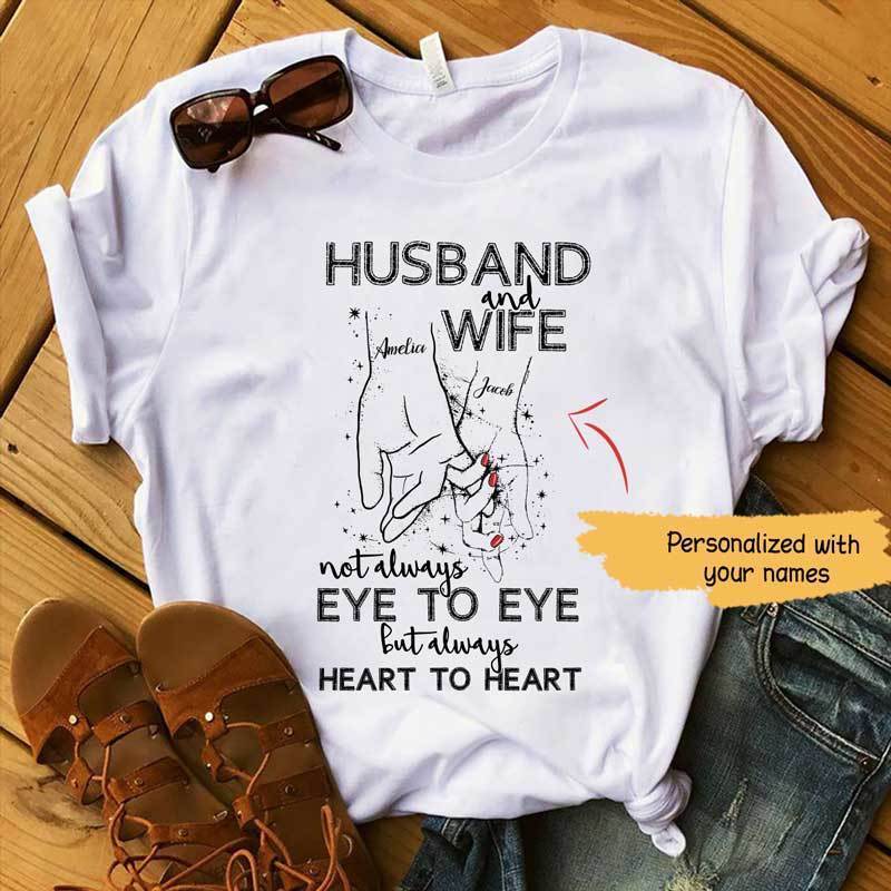 T-shirts Husband And Wife Always Heart To Heart Personalized Shirt Classic Tee / S / White