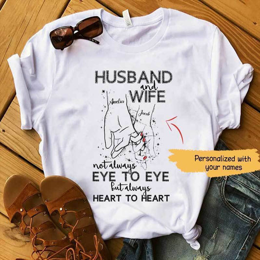 T-shirts Husband And Wife Always Heart To Heart Personalized Shirt Classic Tee / S / White