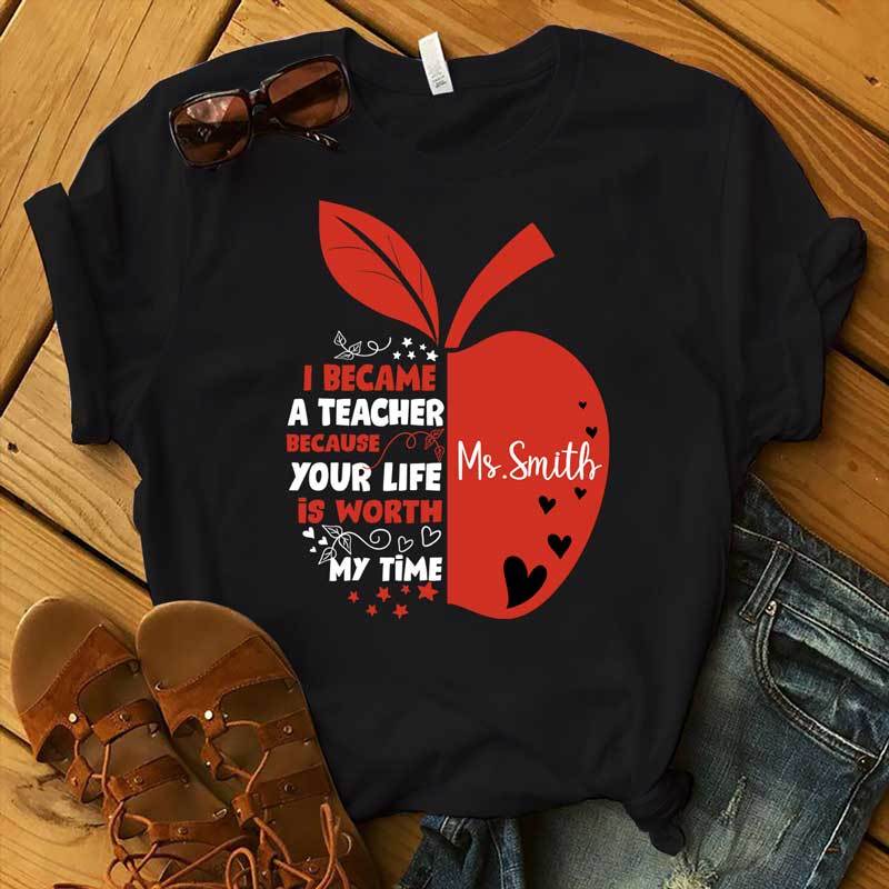 T-shirts I Became A Teacher Personalized Shirt Classic Tee / S / Black