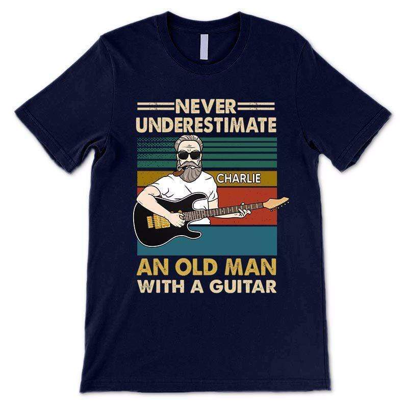 T-shirts Never Underestimate And Old Man With A Guitar Personalized Shirt