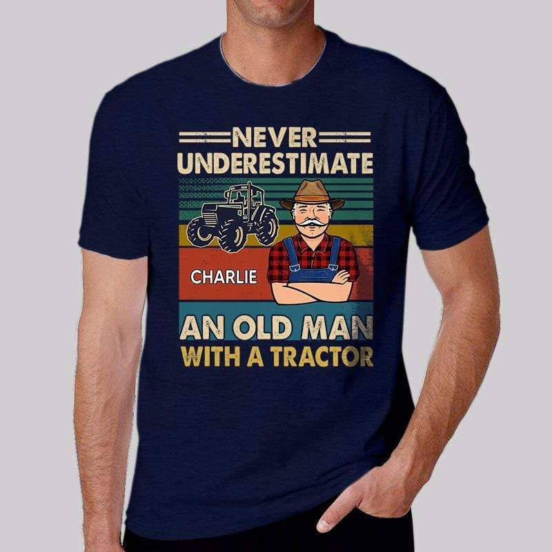 T-shirts Never Underestimate And Old Man With A Tractor