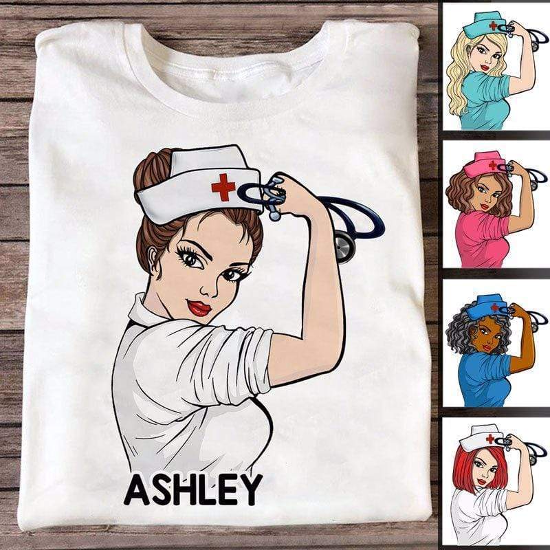 T-shirts Nurse Strong Personalized Shirt Classic Tee / S / White