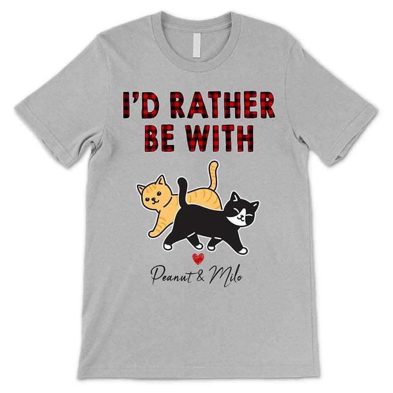 T-shirts Rather Be With Cats Pattern Personalized Shirt