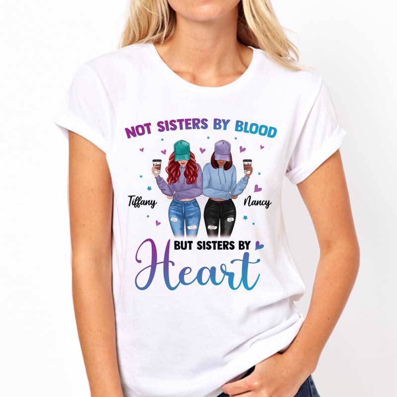 T-shirts Sisters By Heart Modern Girls Besties Personalized Shirt