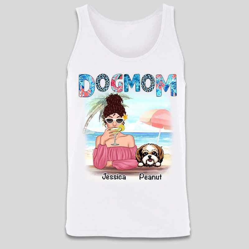 Tank top Dog Mom Summer Pattern Personalized Tank Top