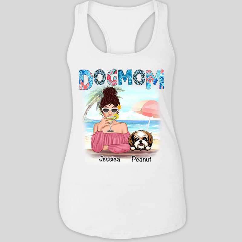 Tank top Dog Mom Summer Pattern Personalized Tank Top