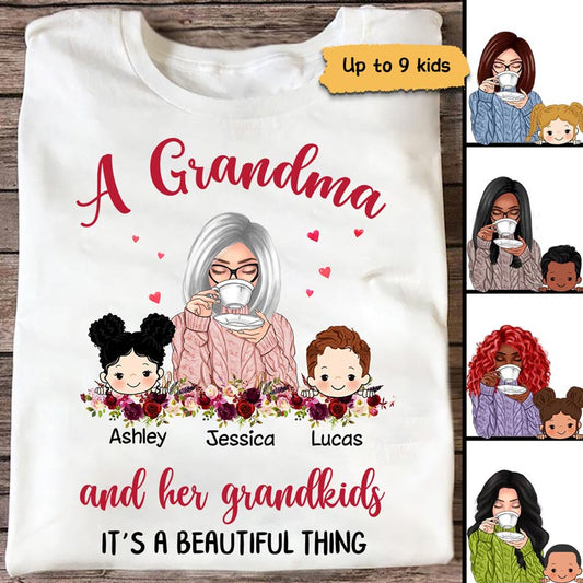 Grandma And Grandkids Beautiful Thing Personalized Shirt