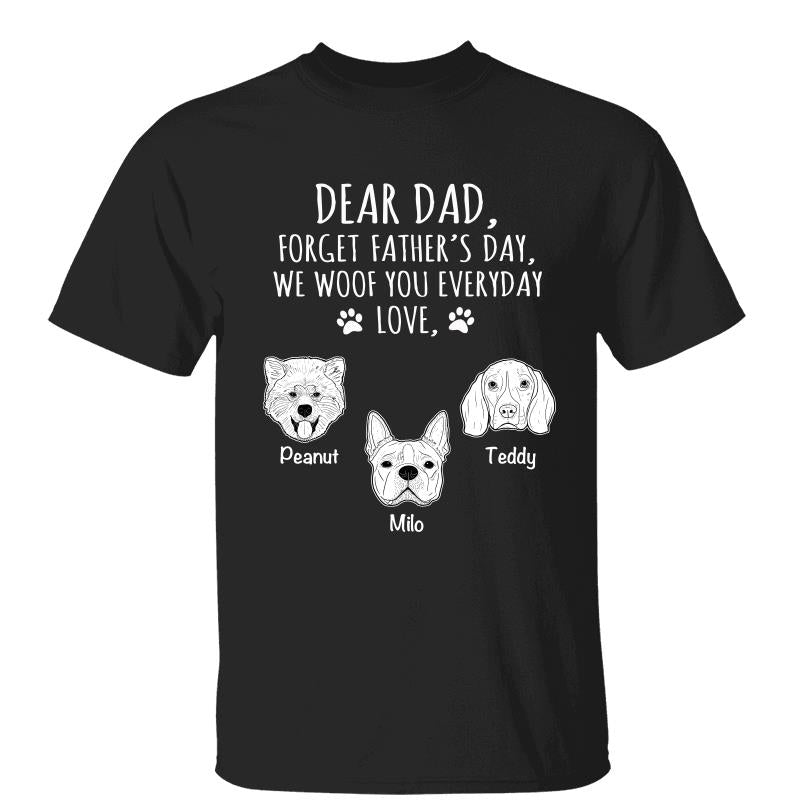 Forget Father‘s Day Simple Dog Head Outline Personalized Shirt