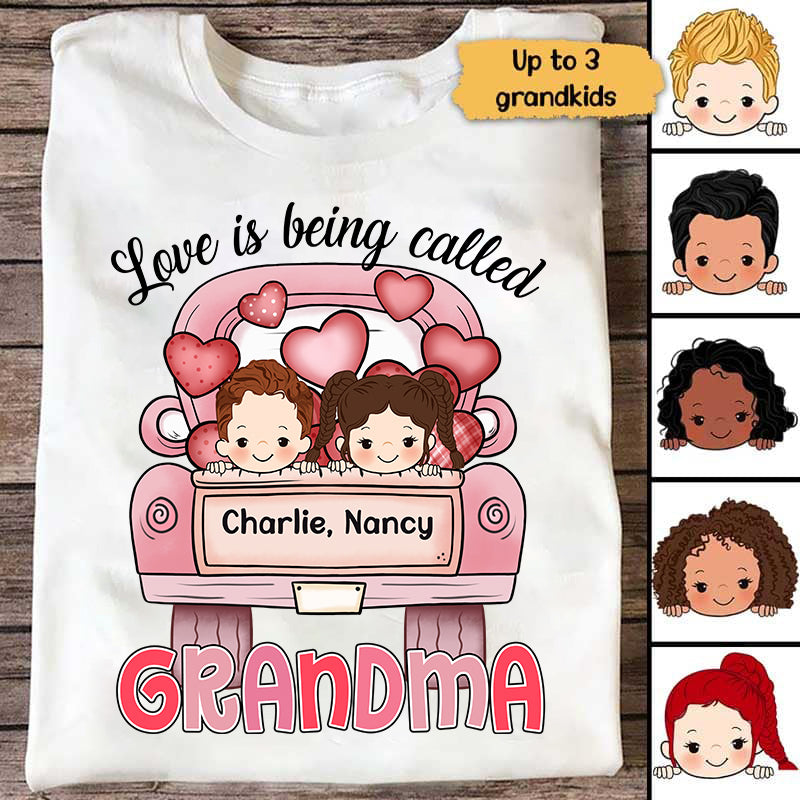 Love Is Being Called Grandma Truck Personalized Shirt
