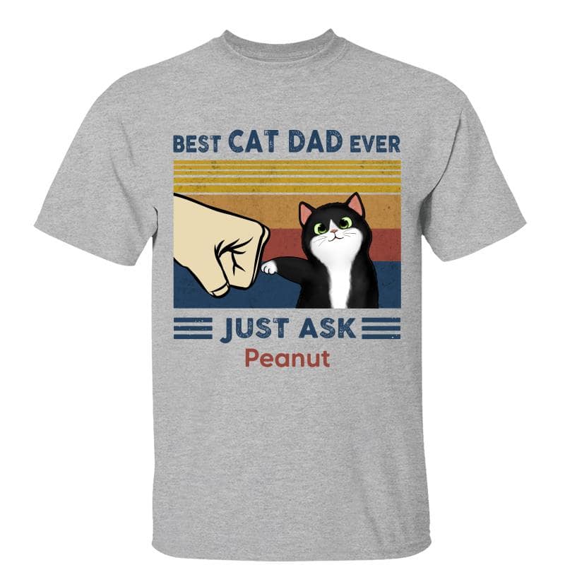 Best Cat Dad Fluffy Cat Personalized Shirt