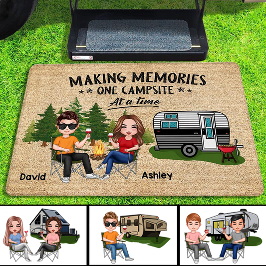 Doll Couple Camping Gift For Him For Her Personalized Doormat