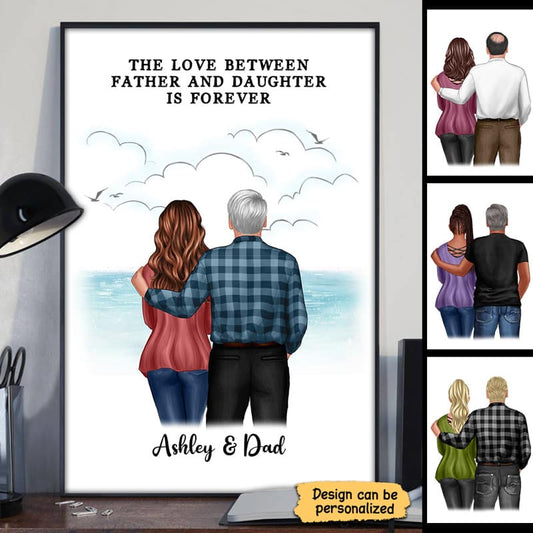 Dad And Daughter Personalized Vertical Poster