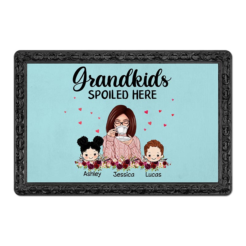 Grandkids Spoiled Here Grandma Personalized Doormat