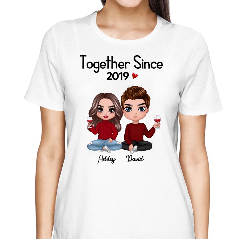 Doll Couple Sitting Gift For Him For Her Personalized Shirt