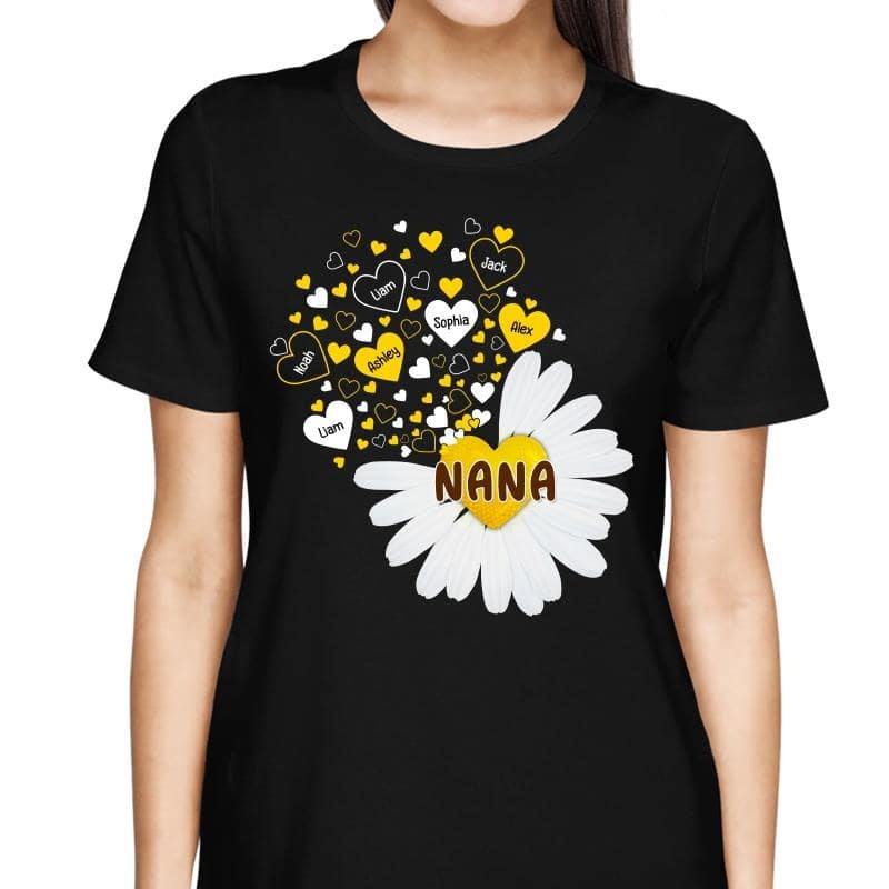 White Daisy Flying Grandma Personalized Shirt